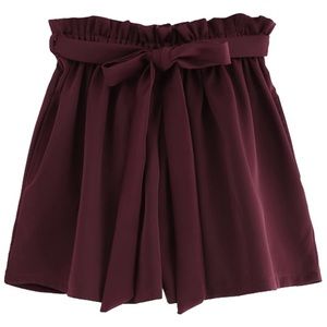 High Waist Stretchy Tie Shorts